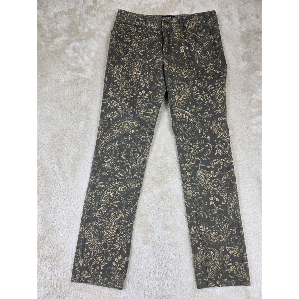 Chaps Denim Women's Pants Paisley Print Size 6 Green Tan Straight‎ Leg